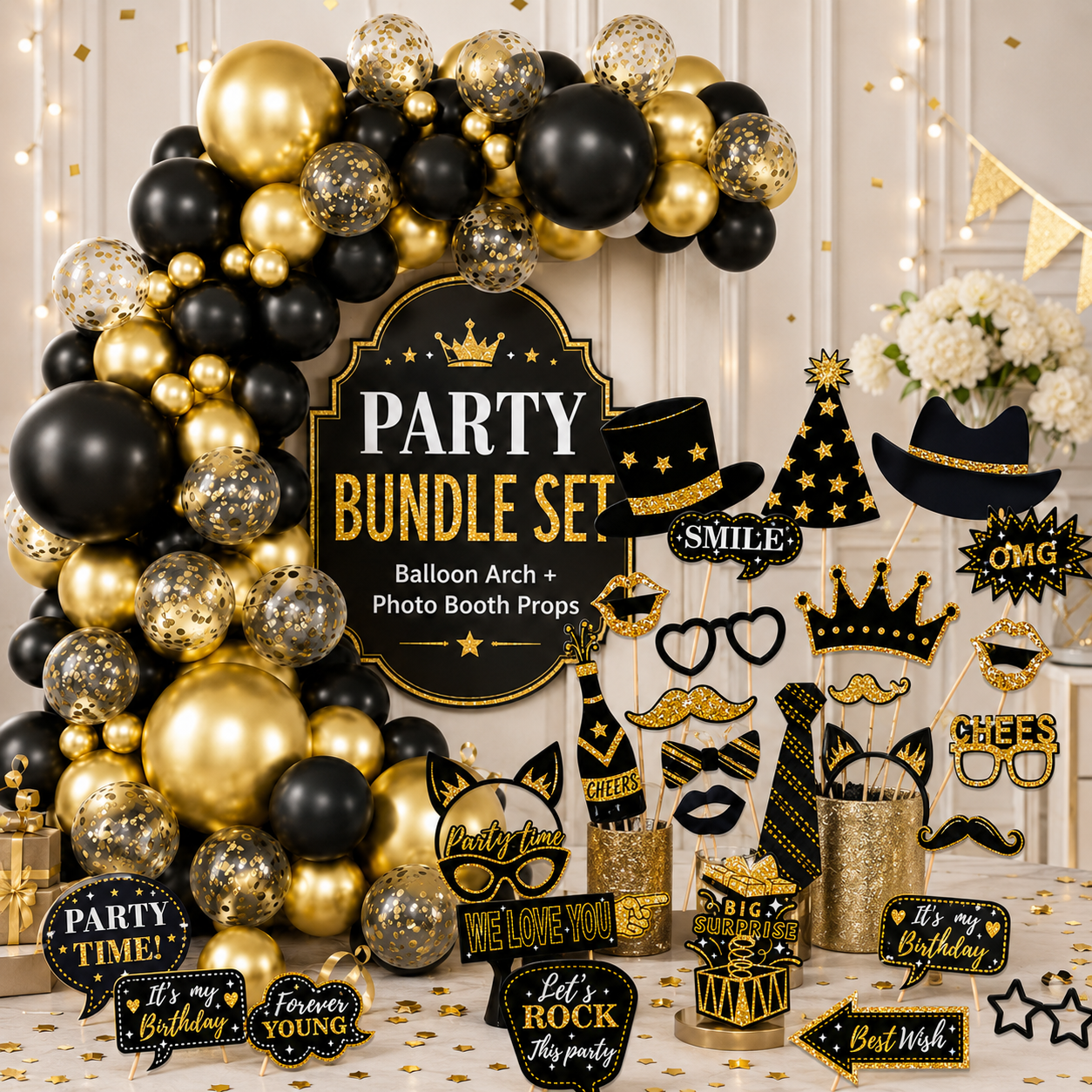 Black & Gold Party Bundle Set
