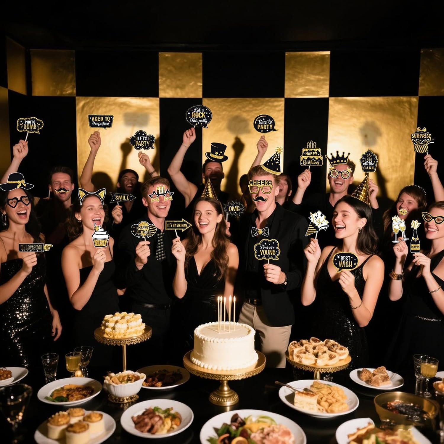 Party photo props celebration scene