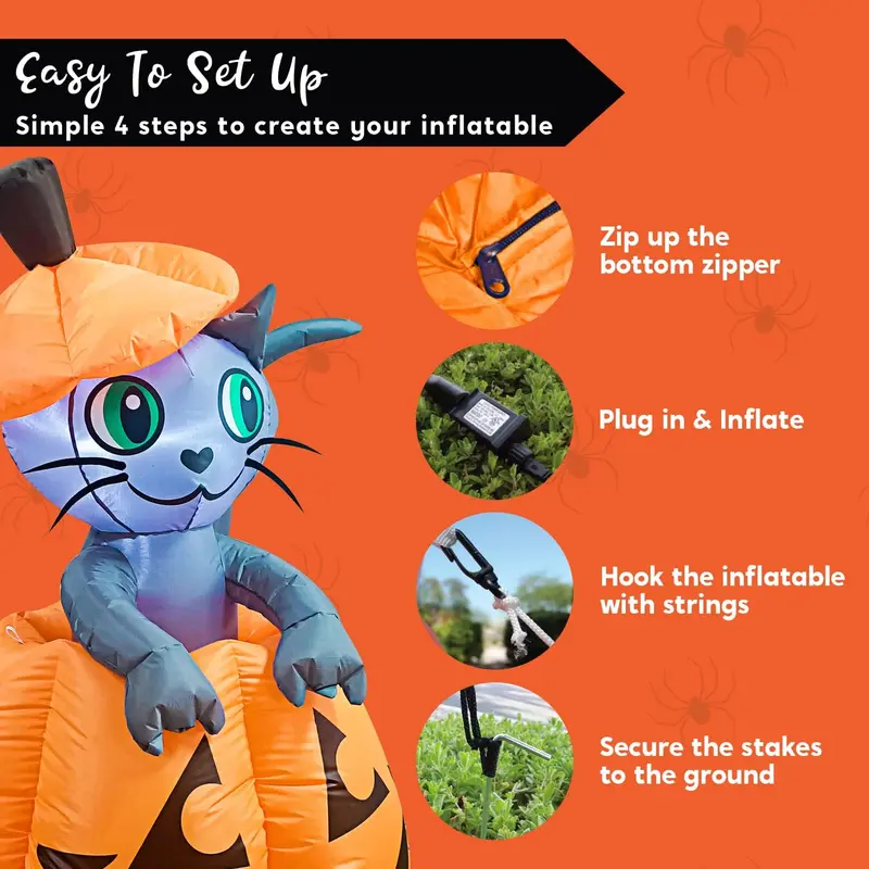 Four setup steps for the Halloween inflatable