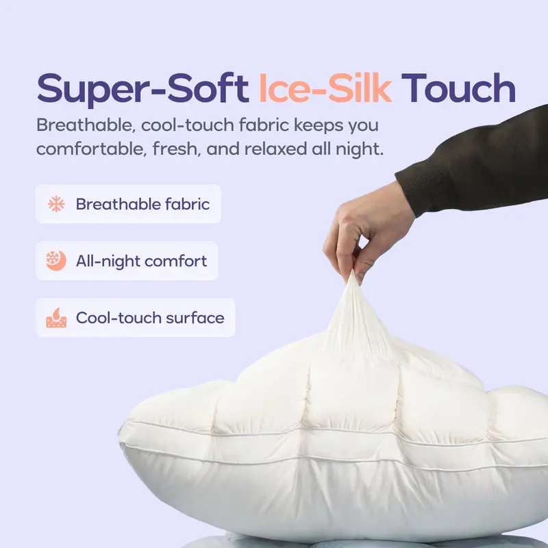 Close view of the soft cool-touch pillow surface