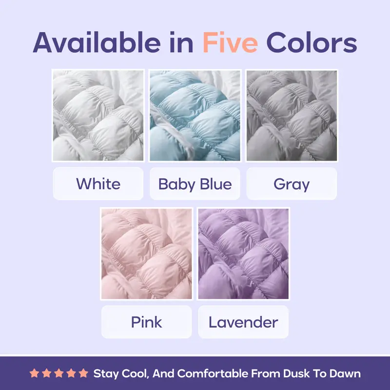 White baby blue gray baby pink and lavender pillow color choices