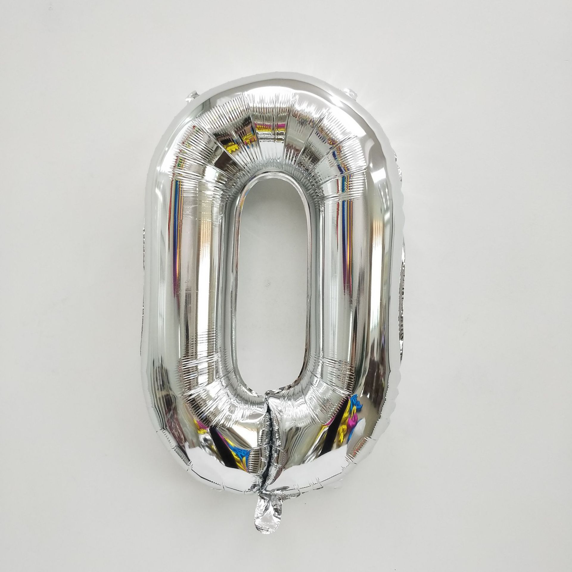 Silver foil number 0 balloon